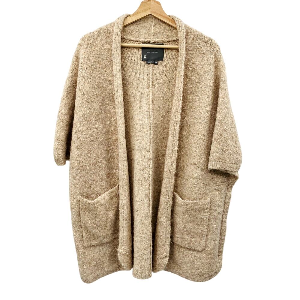 Anthropologie Oatmeal Short Sleeve Cardigan